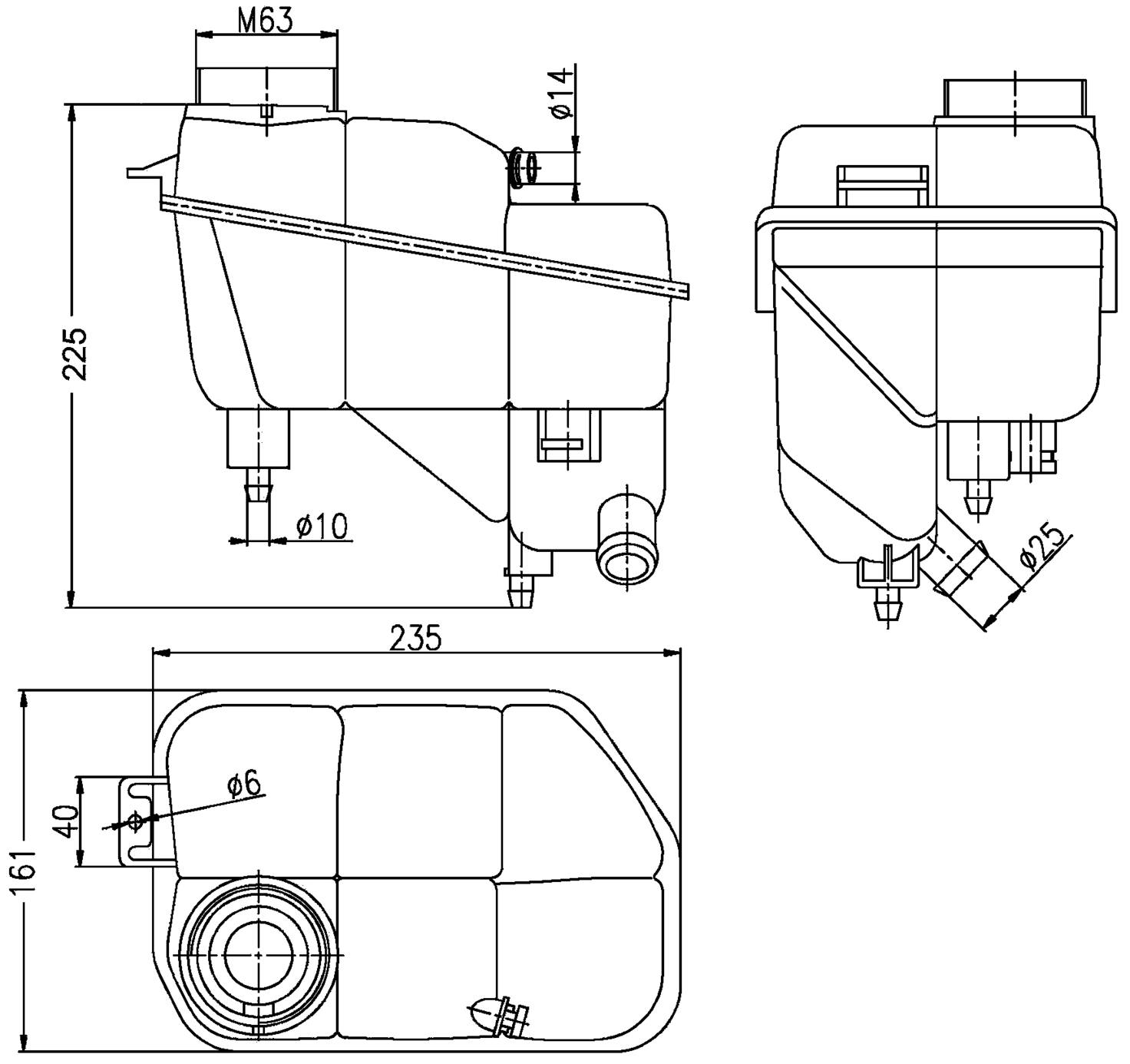 Mercedes Expansion Tank 2115000049 - Behr 376789701